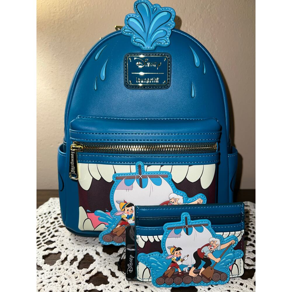 Loungefly Disney Pinocchio Monstro Mini Backpack & Cardholder Set